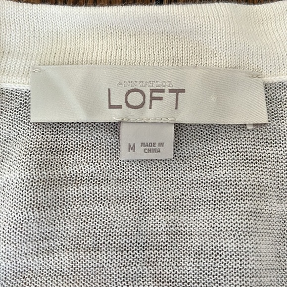 EUC Ann Taylor Loft ivory open front cardigan - Picture 3 of 4